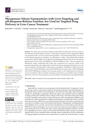 具有肝脏靶向和pH响应释放功能的介孔硅纳米粒子用于肝癌治疗中的靶向药物输送